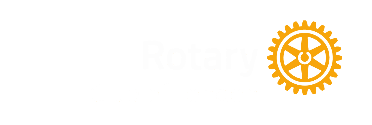 Rotary logo with white and orange